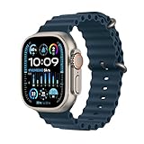 Apple Watch Ultra 2 [GPS + Cellular, 49MM] Titangehäuse mit Ocean Armband Blau - One Size...