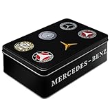 Nostalgic-Art Retro Vorratsdose Flach, 2,5 l, Mercedes-Benz – Logo Evolution – Geschenk-Idee...