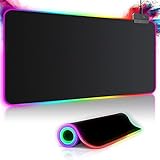 Gaming Mauspad RGB Mousepad 800x300mm XXL Gaming Mousepad groß mit 14 Beleuchtungs Modi 7 LED...