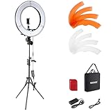 NEEWER Ringlicht mit Stativ Set: 18 Zoll/45cm Außen 55W 5600K Dimmbare LED Ringleuchte mit...