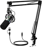 MAONO XLR/USB Dynamisches Mikrofon Set, RGB Podcast Mikrofon mit Arm, Software, Stummschalttaste,...