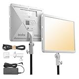 Godox P260C Pro LED-Panel-Videoleuchte, 45 W, zweifarbig, 2800 K-6500 K, mit NFC-App-Steuerung, CRI...