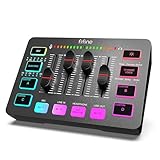 FIFINE Gaming Audio Mixer, Streaming RGB PC Mixer mit XLR Mikrofon Interface, individuelle...