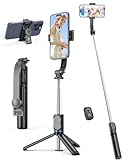 Selfie Stick mit Abnehmbarer Handyhalterung,106 cm Ausziehbares Handy Stativ mit Fernbedienung,...