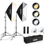 Softbox Set Fotostudio, FGen 2 x 50 x 70cm Softbox LED Beleuchtung Set mit 85W 2700-6400K, 2m...