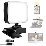 RealPlus Videokonferenz Licht mit Clip &USB-Kabel, 120 LED+3 Lichtfarben+10...