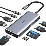 HODO USB C Hub für MacBook, USB-C Adapter Multiport 9 in 1 mit 4K 60Hz HDMI, 100W PD, SD TF...