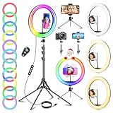 11.5 Zoll Ringlicht mit Stativ Handy, Tisch LED Ring Light Kamera Handystativhalter mit Ringleuchte...