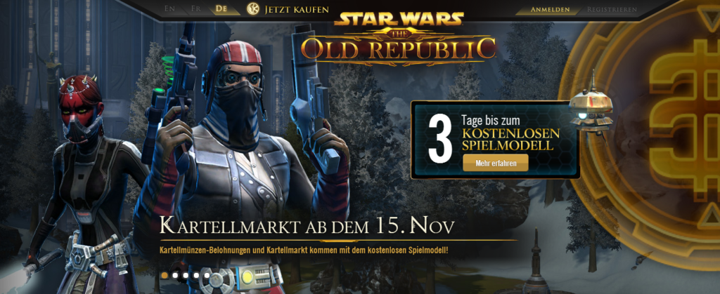 Star Wars – The Old Republic ab dem 15. November kostenlos