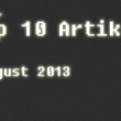 [Überblick] Top 10 Artikel im August 2013