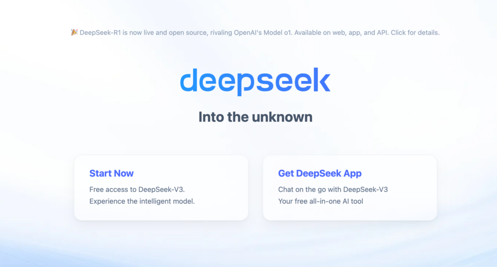 DeepSeek Website Screenshot